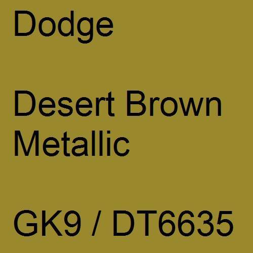 Dodge, Desert Brown Metallic, GK9 / DT6635.